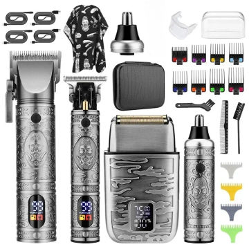 Hair Cutting Machine Resuxi 740 All Metal Hair Clippers Ears Nose Hair Trimmer Electric Shaver Set Wtih Bag Men's Grooming Tools