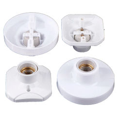 1PC E27 Surface Mounted Lamp Bulb Pendant Holder High Temperature Resistant Round/Square Fixed Base Bracket