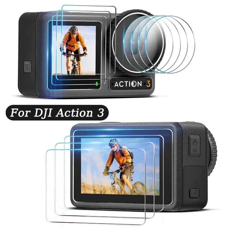 Description Picture 5 of itemFor DJI Osmo Action 3 Tempered Glass Front Rear Screen Protector Lens Protective Film for DJI Action3 Action Cameras Accessories