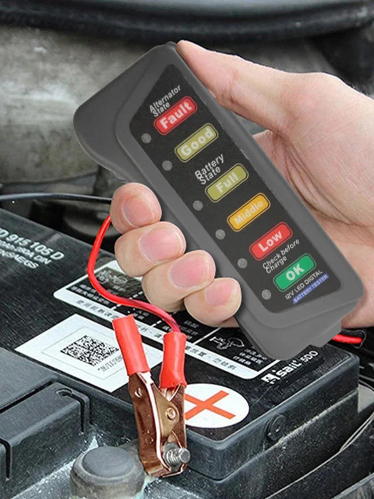 Description Picture 4 of itemBattery Tester Automobile Motorcycle Battery Car Batterys Testers ABS Red Yellow Green Display 12V Battery Level Tester