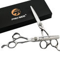 Factory Price Professional Good Stainless Steel Straight Barber Leather Herb Hair Cutting Scissors Sets