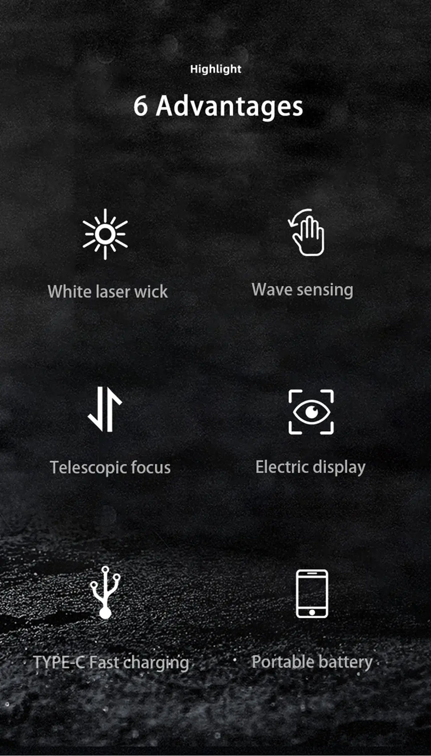 Description Picture 4 of itemHigh Power Spotlight Long Range Headlamp Type-C Charging 5 lighting modes Wave hand induction Flashlight Output For Camping