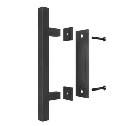 Furniture Handle Hardware Barn Door Handle Double Sided Square Mobile Door Handle Circular Black Recessed Wooden Door Handle
