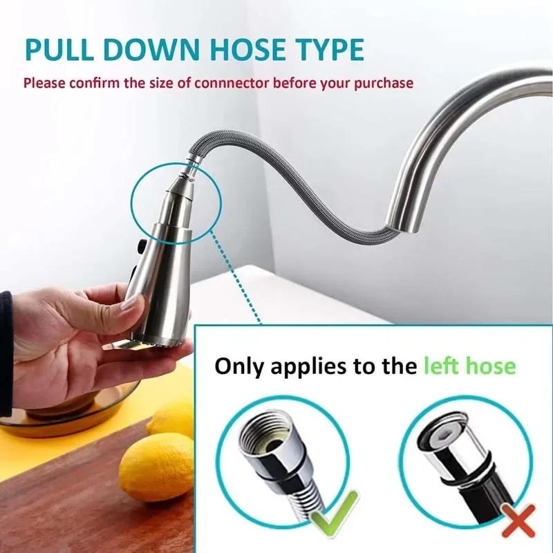 Description Picture 4 of itemABS Pull Out Spray Shower Head Sink Mixer Kitchen Spare Replacement Tap Sprayer Black Faucet Nozzle