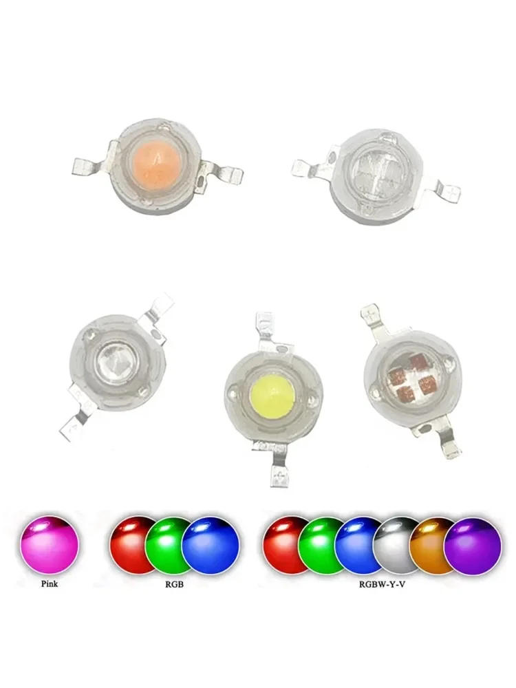 Description Picture 3 of item1W 3W 5W Warm Natural Cold White Led Chips Bulb High Power Intensity Red 660nm Blue Green Yellow Full Spectrum Grow Light Lamp