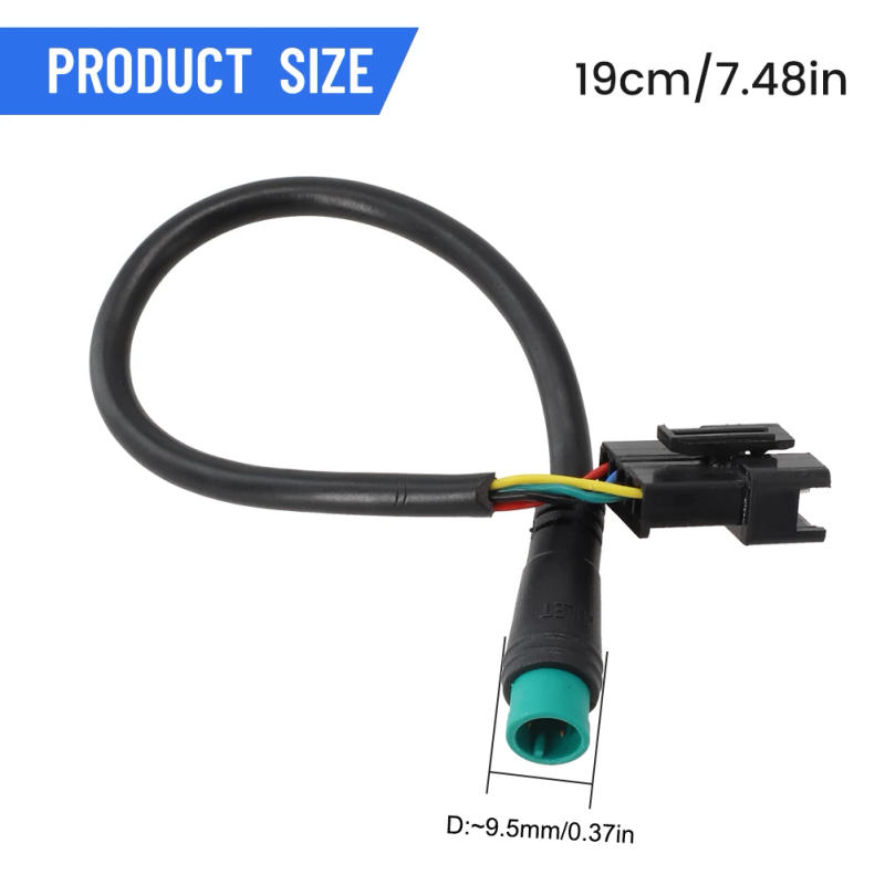 Description Picture 3 of itemElectric Bicycle Adapter Cable 19cm Long 1Pcs Black Electric Bicycle Instrument For KT Display Waterproof To SM