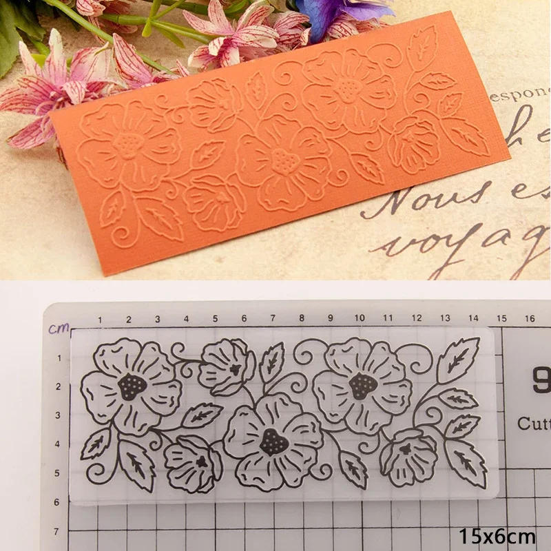 Description Picture 5 of item3D Embossing Folder Plastic Template for DIY Scrapbooking Craft Photo Album Card Holiday Handmade Decor Supplies 15x3cm