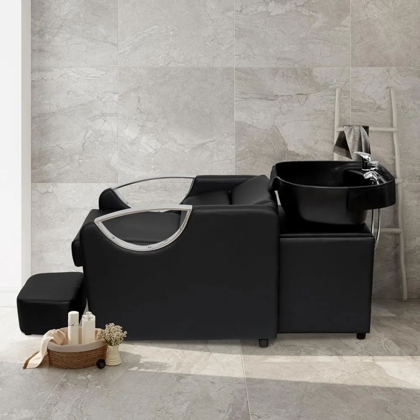 Description Picture 2 of itemSalon Shampoo Chair,Hair Washing Station,Shampoo Bowl and Chair Set, Backwash Barber Chair ABS Plastic Sink  Hair Stylist