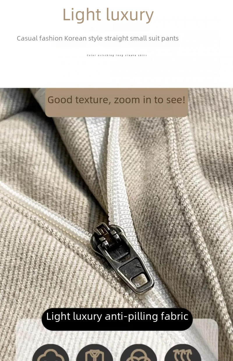 Description Picture 4 of itemCross-border Woolen Pants For Men Autumn/winter Straight-leg Suit Pants Lightened Warmth Thickened Nine-point Rest Trousers