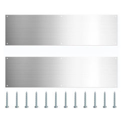 Set Of 2 Stainless Steel Door Kick Plates Prevents Door Bottom Wear Suitable For Swing Doors Easy Installation
