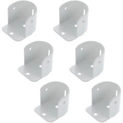 6 Pcs Flange Seat Wardrobe Pole Holders Shower Curtain Rod for Wall Socket Bracket Closet Brackets Tension Iron