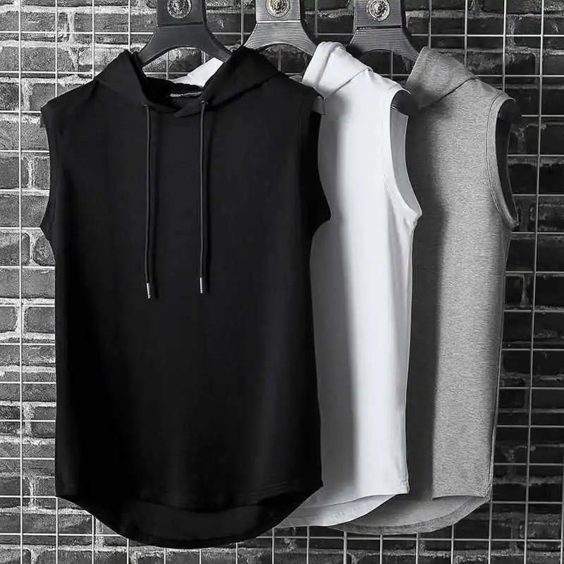 Description Picture 6 of itemWomen‘s Sleeveless Hoodies Fashion Casual Zipper Hooded Sweatshirt Men bodybuilding tank top sporting Shirt waistcoat vest gym