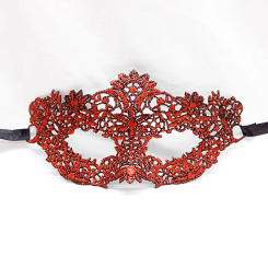 Red Hot Stamping Women's Men's Sexy Half Face Lace Masquerade Mask for Halloween Cosplay Party Supplies Eye Masks Home Decor