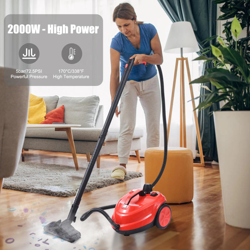 Description Picture 4 of item2000W Steam Cleaner with 16 Accessories 1.8L Tank 5 Bar Pressure Multi-Purpose Deep Cleaning Rolling Steamer Cleaner for Windows