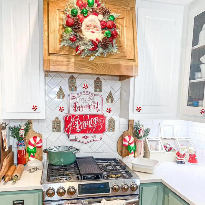 Description Picture 6 of item2 Pieces Christmas Knob Covers Creative Cabinet Dresser Pulls Christmas Drawer Knobs Microwave Oven Door Handle Protection cover