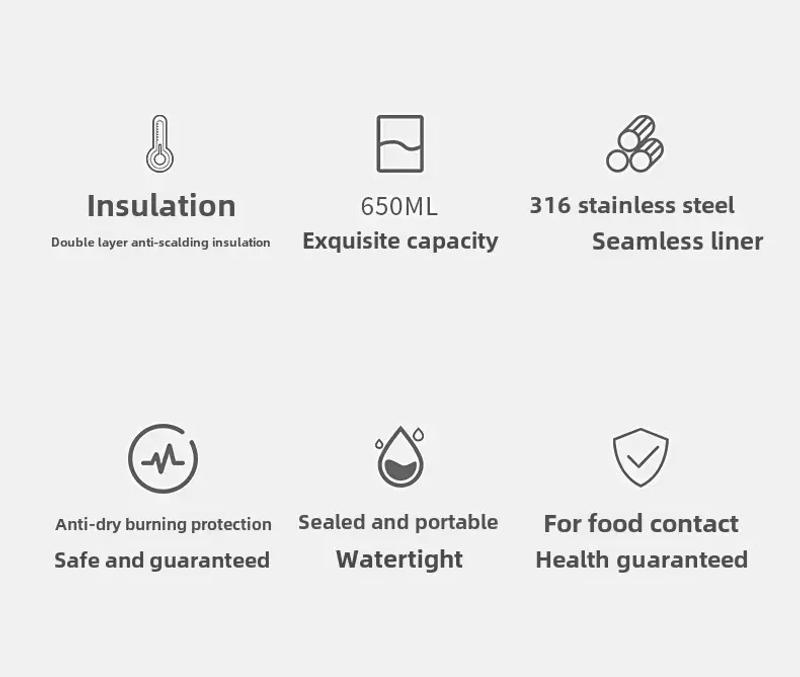 Description Picture 3 of item650ml Portable Electric Kettle Travel Boil Water Cup Thermo Pot Smart Teapot Temperature Adjustment Kettle Heating Cup 220V