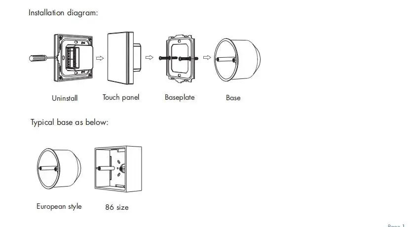Description Picture 5 of itemAC100-240V AC Triac Touch Glass Panel Dimmer S1-T White & Black Glass Panel For Single Color Dimmable LED Lamp Tape Strip Light