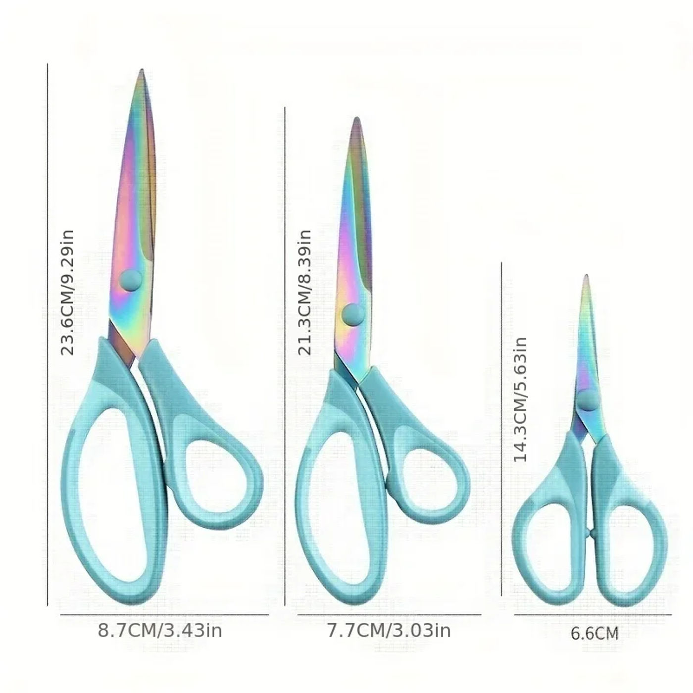 Description Picture 3 of item3-Piece Titanium Craft Scissors Set: Perfect For Sewing, Arts & School Projects!
