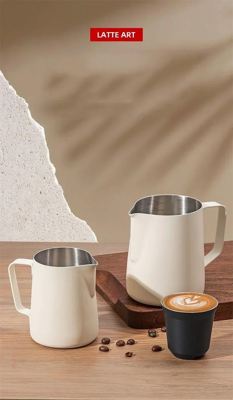 Description Picture 2 of item304 Stainless Steel Coffee Pots with Scale Coffee Milk Frothing Pitcher Jug Espresso Steaming Pitchers Milk Foam Jug Coffee tool