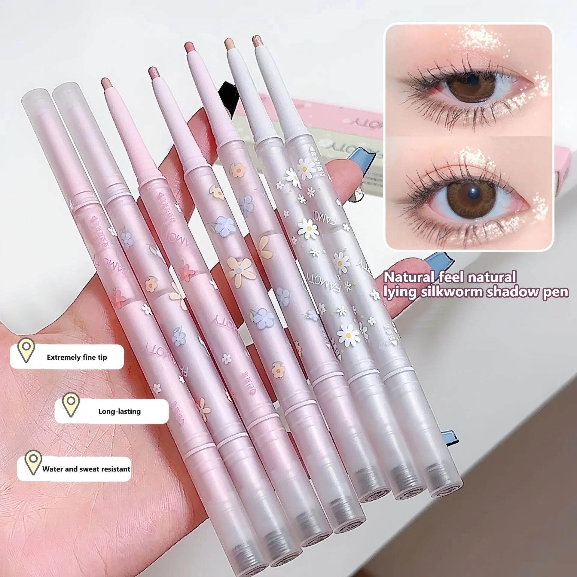 Description Picture 4 of itemDouble Head Lying Silkworm Eyeliner Liquid Down To Shadow Pencil Eye Highlighting Eyeshadow Stick Natural Big Eye Makeup Gel Pen