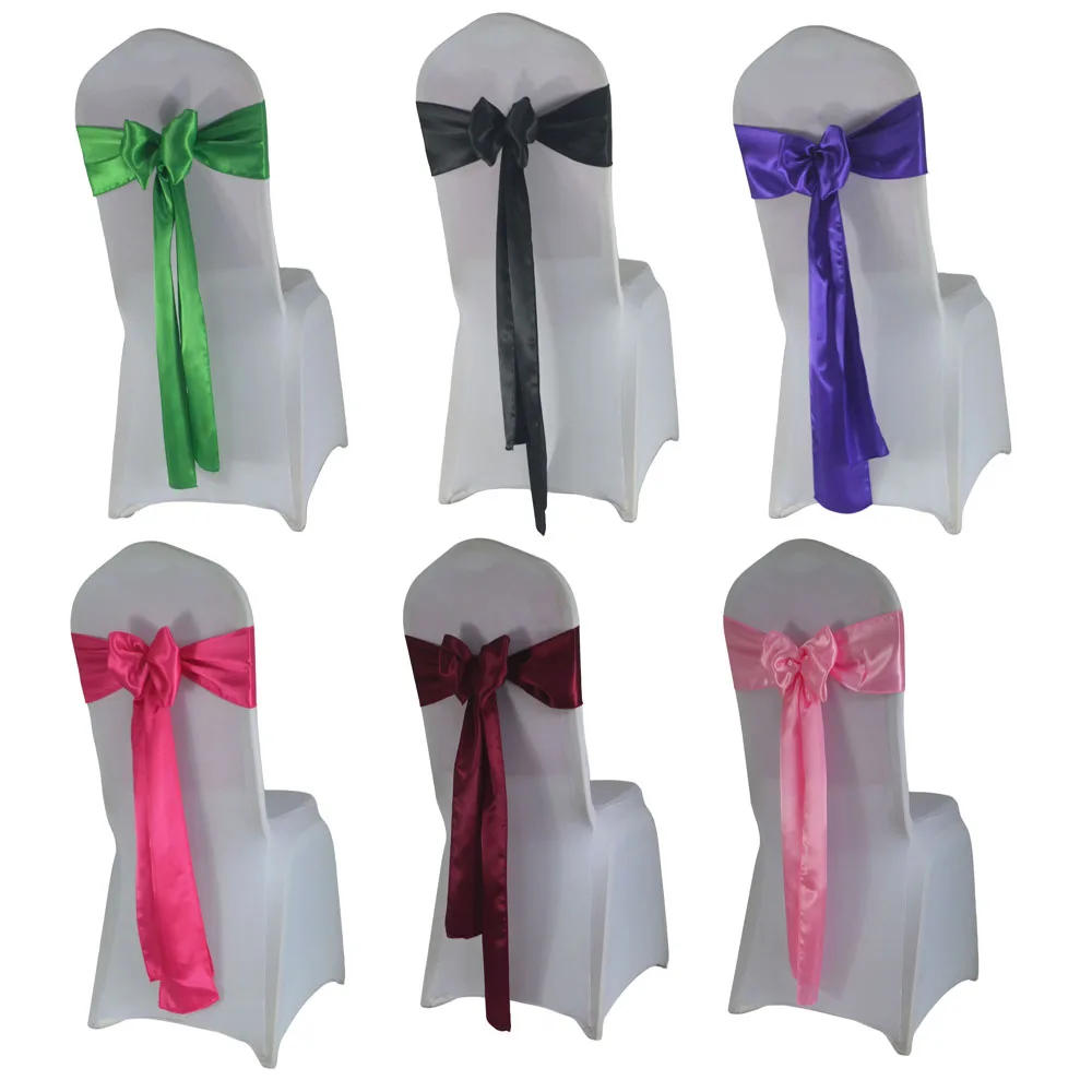 Description Picture 6 of item(10pcs/50pcs) Satin Mariage Sash For Wedding Chair Decoration Ribbon Band Belt Christmas Birthday Baby Shower Party Chair Sashes