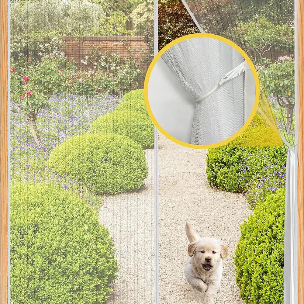 Description Picture 5 of itemMagnetic Screen Door Screen Hands Free Mesh Partition Heavy Duty Curtain Keeps Bugs Out Frame Hook & Loop Pet and Kid Friendly