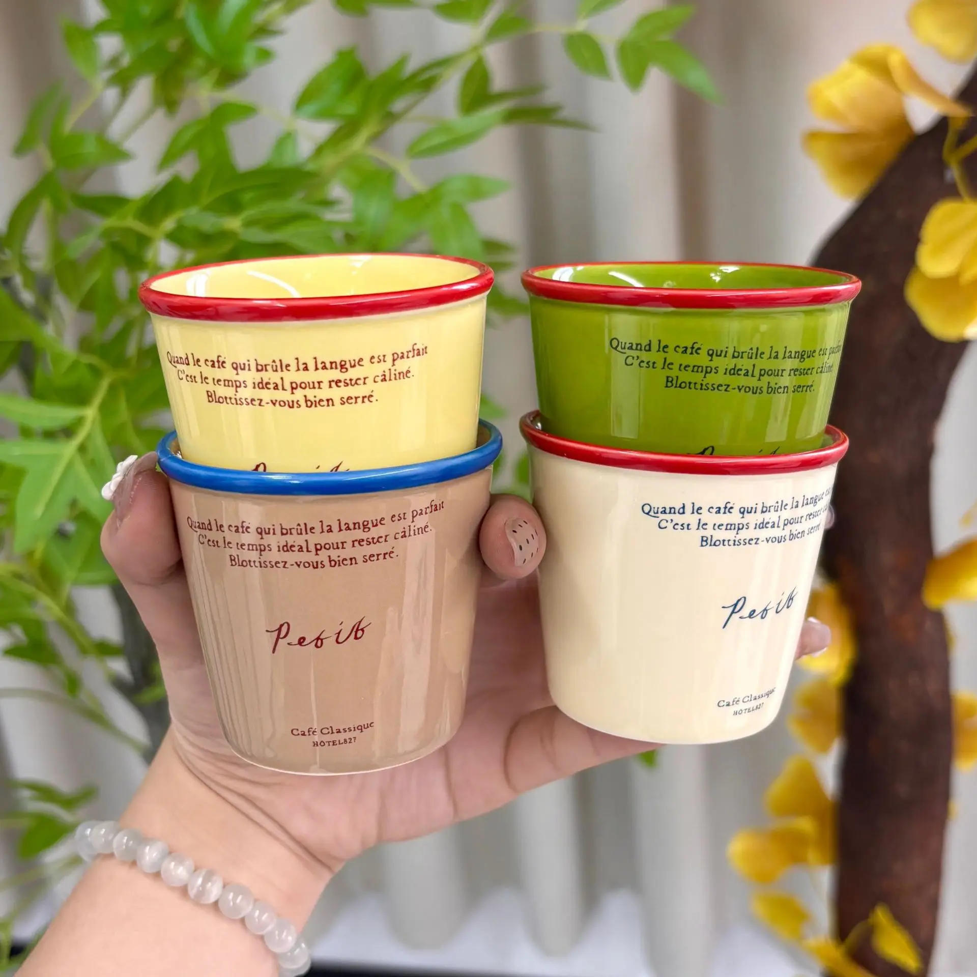 Description Picture 3 of itemVintage Straight Water Cup Creative Japanese Letter Large Capacity Ceramic Coffee Cups Couple Household Mug Drinkware