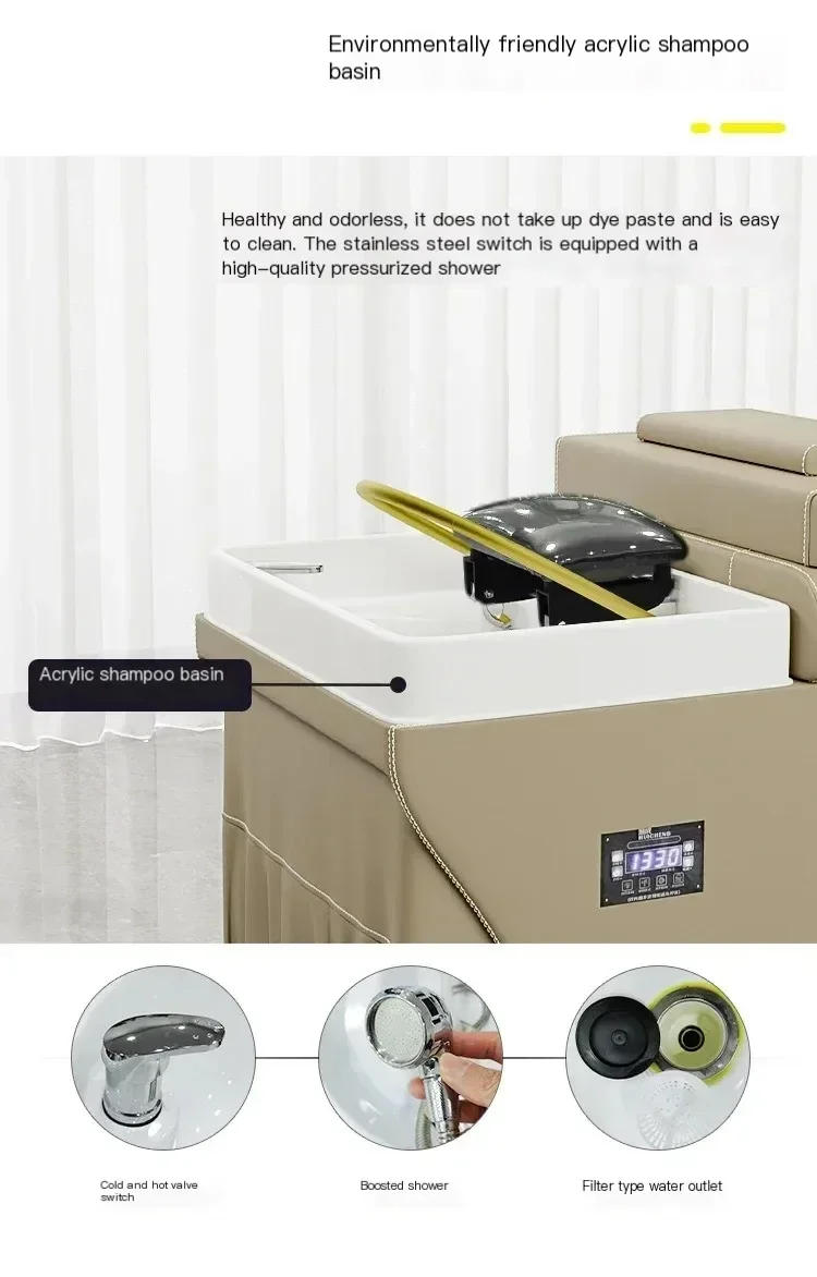 Description Picture 6 of itemThai Spa Shampo Chair Therapy Luxury Comfort Sink Head Spa Hair Wash Bed Massage Adult Shampouineuse Salon Furniture