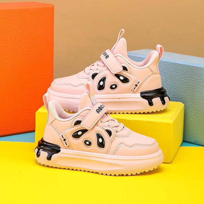 Description Picture 6 of itemChildren's Board Shoes Thick Sole Low Cut Comfortable Casual Running Shoes Leather Surface High Height Flat Shoes for Kids