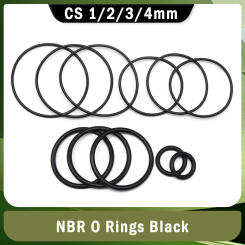 50Pcs Nitrile Butadiene Rubber O Ring Sealing Gasket Black NBR O Rings CS1 2 3 4 mm OD 5~80mm O-Type Oil Resist Sealing Gasket