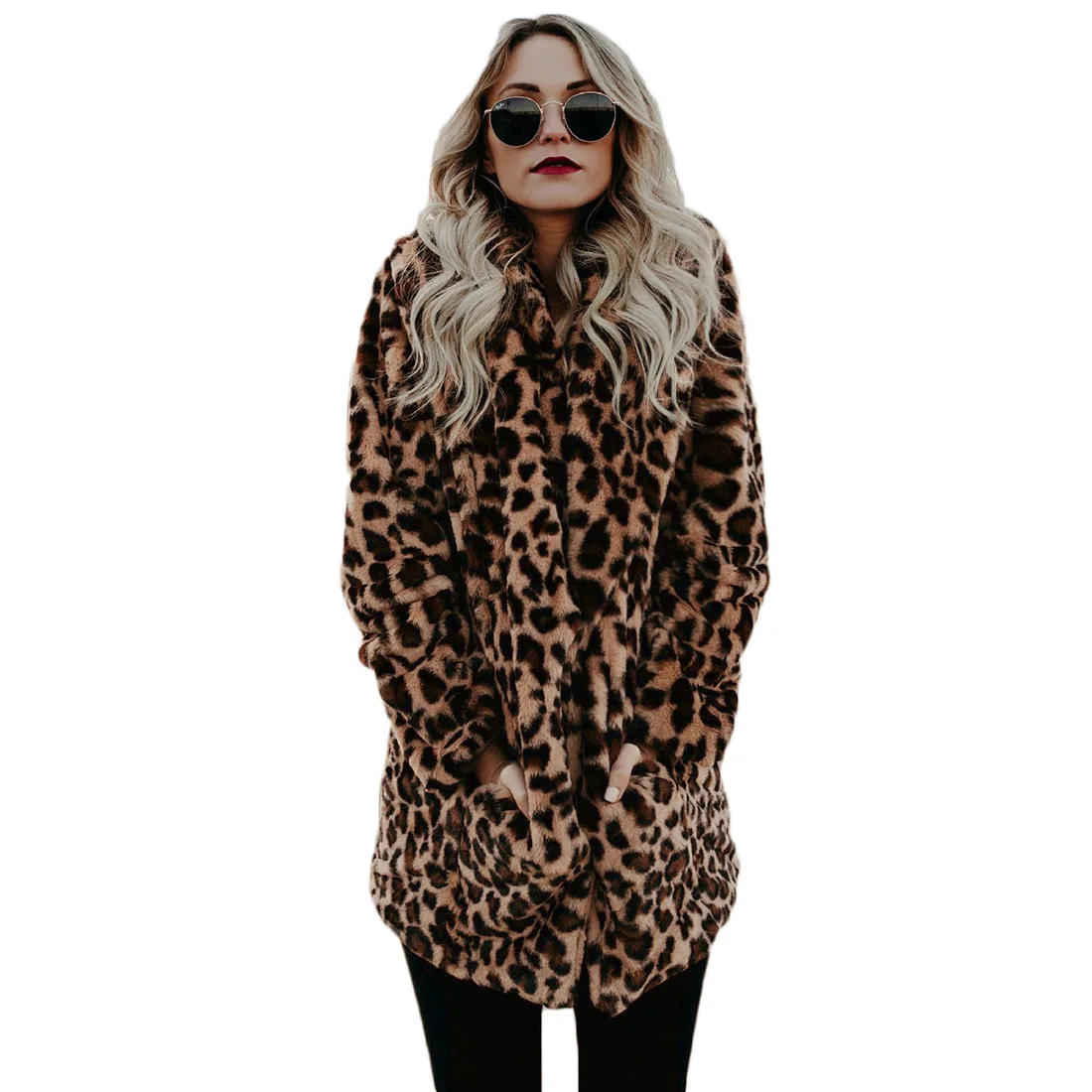 Description Picture 5 of itemWomen's Warm Faux Fur Jackets Coat Leopard Leisure Women Winter Shaggy Fur  Jackets Thick Fluffy Luxury Bontjas Outerwear 2023