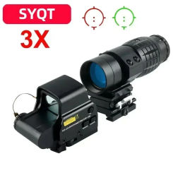 Tactical Optics 3X Magnifier Scope Sight with Flip-up Mount 553 558 Red Green Dot Sights for 20mm Rail Hunting Firearms Airsoft