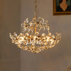 Postmodern Crystal Chandelier Pendant Lights for Dining Living Room Hotel Led Flower Chandelier Suspension Hanging Lamp Lustre