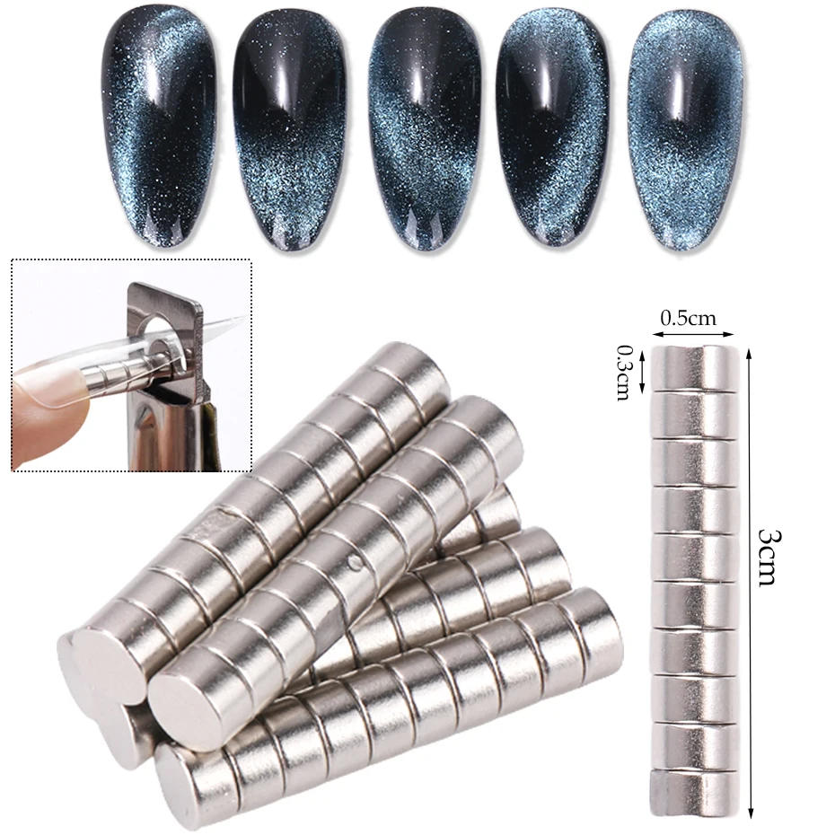 Description Picture 4 of item10/50pcs Small Magnets for Acrylic Nails Professional Nail Art Clipper False Tips Edge Cutters Tip Magnet Manicure Tools BES271