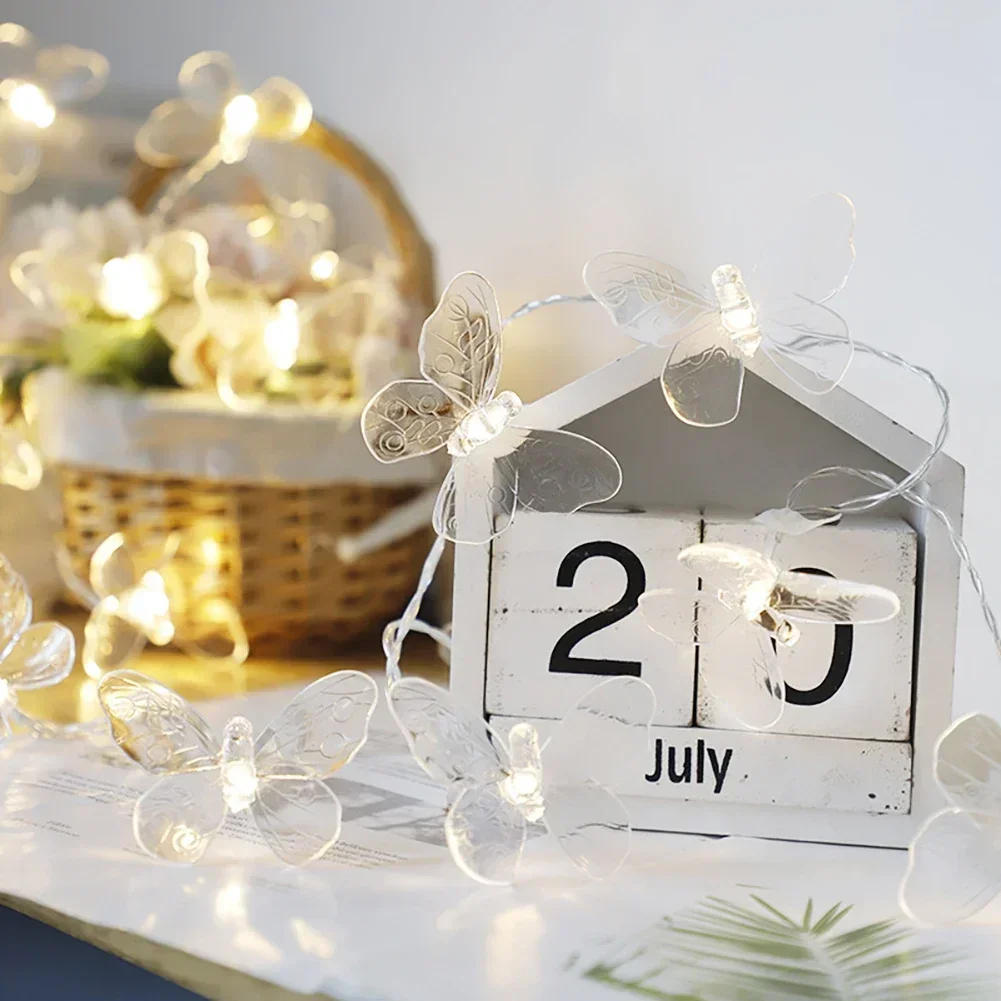 Description Picture 4 of item10/20 LEDs Butterfly Light String Led Fairy Light 1.5/3m Battery Holiday Garland for Christmas Wedding Festival Party Decoration