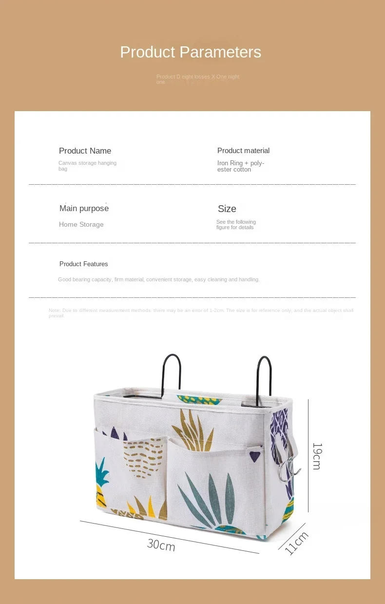 Description Picture 5 of itemPortable Baby Care Essentials Hanging Organizers Crib Storage Cradle Baby Crib Organizer Diaper Bag Linen Baby Bed Accessories