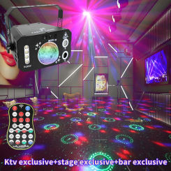 7 Eyes 3 IN 1 Disco Party Lights Laser Disco Lamp Voice Control RGBW Beam Projector Dj Disco Magic Ball Wedding Karaoke Party