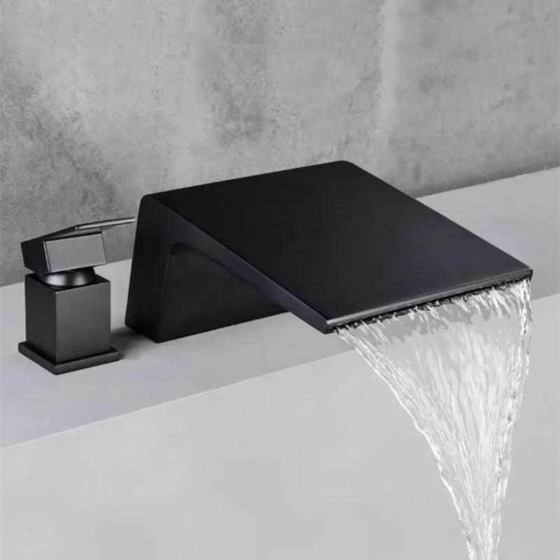 Description Picture 3 of itemBathtub Faucet Widespread Tub Sink Mixer Tap Brushed Gold Brass Basin Bath Shower with Hand shower Head