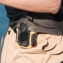 Mini Hanging Neck Fan Portable Air Cooler USB Rechargeable Strong Wind Bladeless Fan with Waist Clip for Summer Fishing Climbing