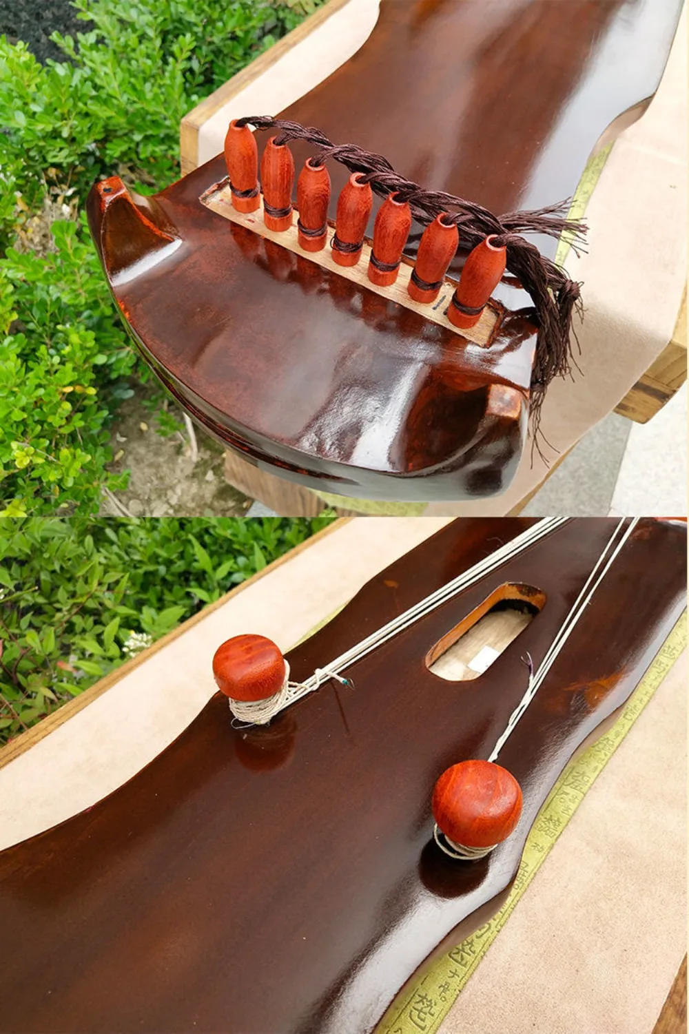 Description Picture 4 of itemWood 7 Strings Portable Guzheng Beginners Professional Chinese Traditional Musical Instruments Finger Picks Stringed Instrument