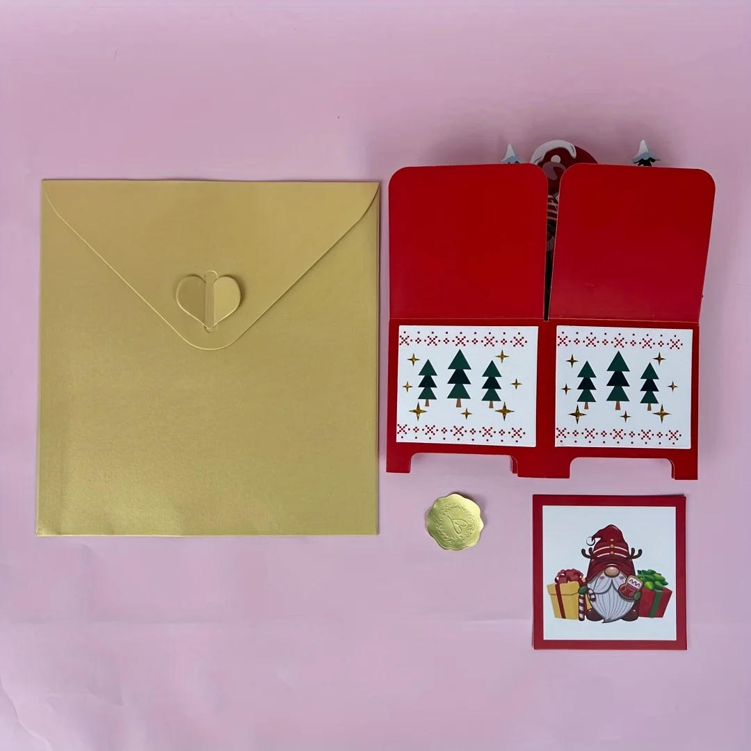 Description Picture 2 of itemChristmas & New Year Santa 3D Pop Up Greeting Cards Handmade for All Occasions Including Mailing Accessories Invitations
