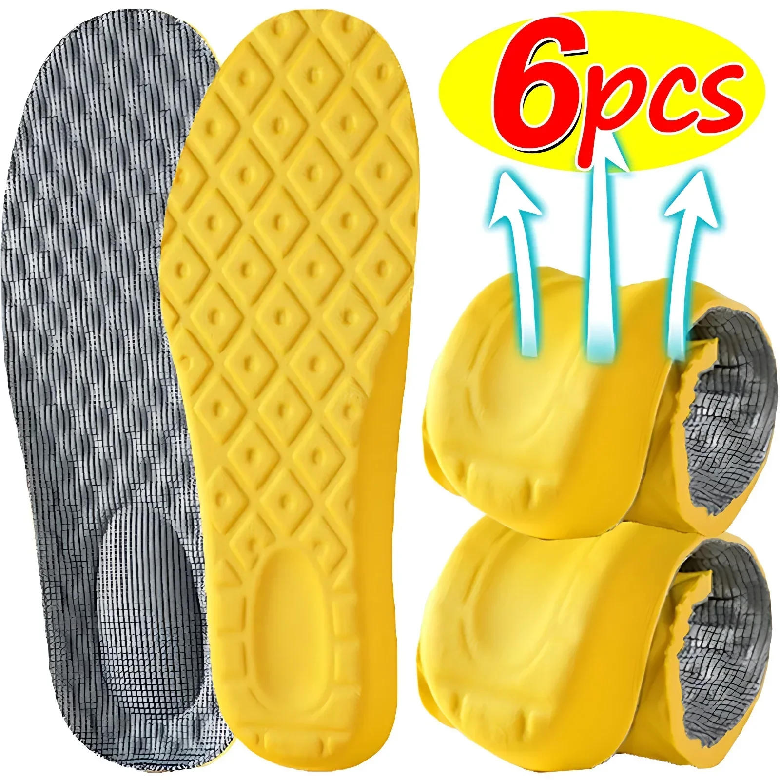 Description Picture 4 of itemNew Soft Latex Memory Foam Insole Unisex Sport Running Foot Support Shoe Pad Orthopedic Feet Care Insert Massage Elastic Cushion
