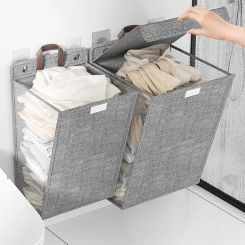Large Capacity Laundry Basket Hanging Folding Space-saving Wall-mounted Dirty Clothes Basket Bedroom Clothes Storage Bag