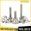 304 Stainless Steel Thumb Curtain Wall Glass Lock Screw M2 M3 M4 M5 M6 M8 M10 Knurled Step High Head Hand Tighten Adjust Screw