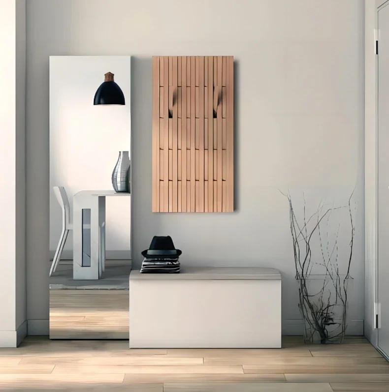 Description Picture 2 of itemLarge Wall Coat Rack Wood Closet Set for Clothes Racks Hanger Shelf Piano Keys Wall Hanger Organizer Dressing Rooms Furniture