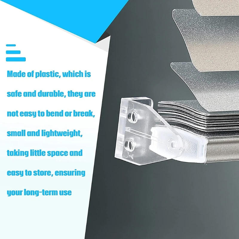 Description Picture 6 of item10 Pieces Hold Down Brackets Clear Plastic Blinds Bottom Holder Clips Replacement for 2 Inch Horizontal Blinds Shades for