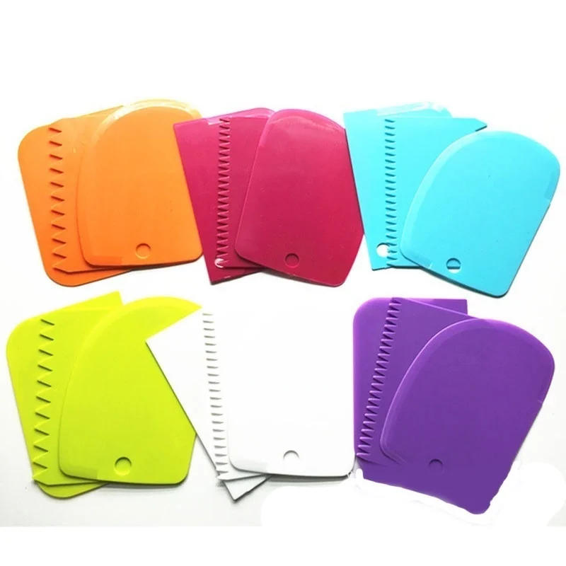 Description Picture 4 of item3 Pieces / Set Dough Cutter, Cake Slicer, Multicolor Baking Tool, Scraper, Cake Blade, Silicone Spatula Baking & Pastry Tools