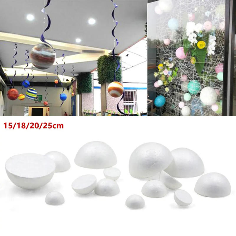 Description Picture 4 of item1pcs 15cm/18cm/20cm/25cm Half Round Polystyrene Foam Ball For DIY Christmas Natal Kids Painted Wed Party Flower Ball Decor