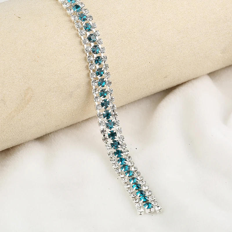 Description Picture 4 of itemPEESOM 1Yard 3Rows Crystal Rhinestone Cup Chain Sliver/Gold Claw With Glass Rhinestone Garment Decoration Applique Sew On Trim