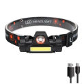 KDULIT Super Bright Mini LED Headlamp with 18650 Battery Usb Rechargeable Portable Head Flashlight Tail Magnet Fishing Headlight